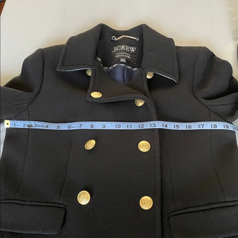 J. Crew Warwick Topcoat Italian Stadium Cloth Nello Gori Wool Blend 10 Petite - Picture 6 of 11